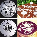 4pcs of Environmental Protection PVC Garland Template Cake Printing Stencil All Kinds of Spray Patterns in Home and Kitchen of Cooking Art