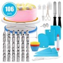 CakeDecor Stainless Steel Cake Decorating Supplies Cake Turntable 106PCS/Set DIY Cream Tools