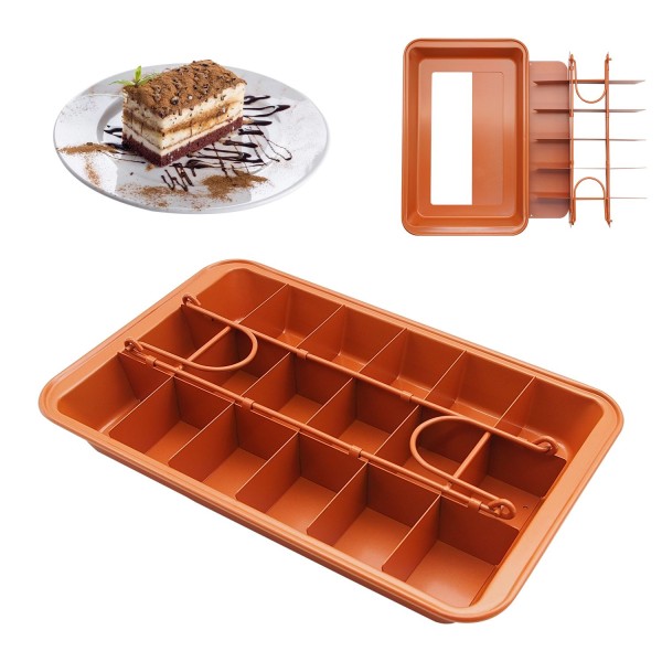 Brownie Pan with Dividers Non-stick Divided Brownie Pan with Removable Loose Bottom Baking Mold Pastry Baking Tool for Birthday Cake Party Dessert Restaurant Kitchen Gadgets Dishwasher Safe