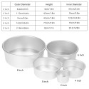 5pcs/set Aluminum Alloy Round Cake Mould Chiffon Cake Baking Pan Pudding Cheesecake Mold Set with Removable Bottom