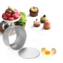 5pcs/set Aluminum Alloy Round Cake Mould Chiffon Cake Baking Pan Pudding Cheesecake Mold Set with Removable Bottom