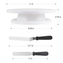 Cake Turntable Rotating Cake Turntable 11in with 2 Icing Spatula 3 Icing Smoother Cake Baking Cake Decorating Supplies 6pcs