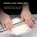 Dough Rolling Pins Smooth Stainless Steel Rolling Pins for Baking Pizza Pie Pastries Cookies Pasta Kitchen Gadgets