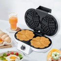 1000W Waffle Maker with Non-Stick Plate Double Heart Waffle Iron Stainless Steel Housing Waffle Iron Machine for Home Breakfast