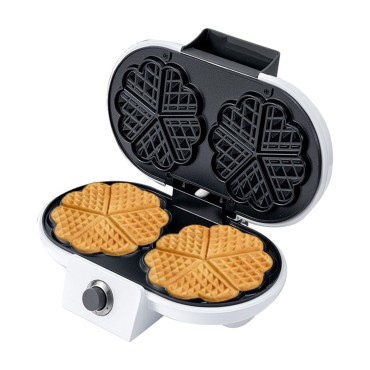 1000W Waffle Maker with Non-Stick Plate Double Heart Waffle Iron Stainless Steel Housing Waffle Iron Machine for Home Breakfast