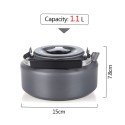 1.1L Portable Ultra-light Outdoor Hiking Camping Picnic Water Kettle Teapot Coffee Pot Anodised Aluminum