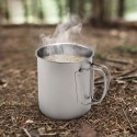 Ultralight Titanium Cup Outdoor Portable Mug Camping Picnic Water Cup with Foldable Handle 300ml / 400ml / 450ml / 750ml