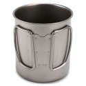 Ultralight Titanium Cup Outdoor Portable Mug Camping Picnic Water Cup with Foldable Handle 300ml / 400ml / 450ml / 750ml