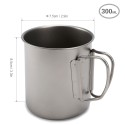 Ultralight Titanium Cup Outdoor Portable Mug Camping Picnic Water Cup with Foldable Handle 300ml / 400ml / 450ml / 750ml