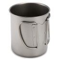 Ultralight Titanium Cup Outdoor Portable Mug Camping Picnic Water Cup with Foldable Handle 300ml / 400ml / 450ml / 750ml