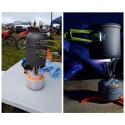 Outdoor Hiking Aluminum Pots Pans with Foldable Handle Camping Cookware Set Picnic Cooking Set Non-stick Cookware Bowls Set