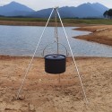 Portable Telescopic Tripod 3 Sections Aluminum Alloy Outdoor Camping Picnic Hanging Pot Holder