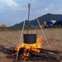 Portable Telescopic Tripod 3 Sections Aluminum Alloy Outdoor Camping Picnic Hanging Pot Holder