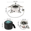 6000W Camping Gas Stove Burner Windproof Foldable Backpacking Hiking Outdoor Cooking Stove with Piezo Ignition