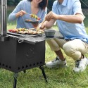 Portable Foldable Wood Burning Stove Camp Tent Stove with Chimney Pipe for Tent Shelter Heating Cooking