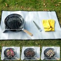 Outdoor Folding Round Barbecue Tray Ovenware Picnic BBQ Non-stick Frying Pan Round Baking Pan Holes Grill Tray Plate