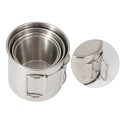 4PCS 304 Stainless Steel Outdoor Camping Cup Set Portable Mountaineering Trekking Cups Travel Hiking Cookware Equipment Accessory