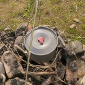 4.2L Camping Hanging Pot Alumina Oxide Cooking Pot for Outdoor Backpacking Fishing Hiking