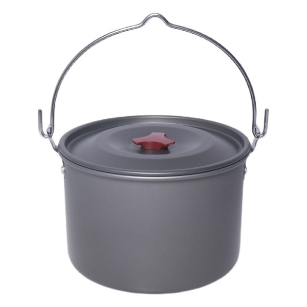 4.2L Camping Hanging Pot Alumina Oxide Cooking Pot for Outdoor Backpacking Fishing Hiking