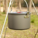 4.2L Camping Hanging Pot Alumina Oxide Cooking Pot for Outdoor Backpacking Fishing Hiking