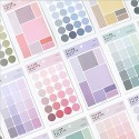 4 Sheets Color Labels Gradient Sticker Cute Stationery Sticker for DIY Scrapbooking Diary Journal Decoration Document Organizing Marking