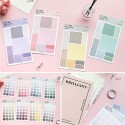 4 Sheets Color Labels Gradient Sticker Cute Stationery Sticker for DIY Scrapbooking Diary Journal Decoration Document Organizing Marking