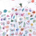 Flower Plants Sticker Self-Adhesive Decoration Stickers Washi Japanese Sticker 6 Sheets/Pack for DIY Decoration Journals Scrapbooks Diary Photo Album