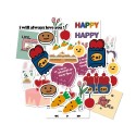 Cherry Love Cartoon Sticker Self-Adhesive Decoration Sticker Waterproof Tear Resistant for DIY Journal Album Diary Scrapbook