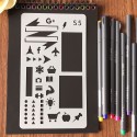 36pcs Children Drawing Stencils Kit PET Material Reusable Painting Template Birthday Gift for DIY Craft Journal Notebook Diary Scrapbooking Card Decoration Wood Burner Pen Tool, 7.0 * 4.0in