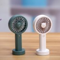 Mini Handheld Desk USB Fan Cute Bear Shape 3 Gears Adjustable Colorful Light with Rope Portable for Travel Office Study