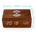 Digital Alarm Clock with Wireless Charger LED Desk Alarm Clock Temperature Display