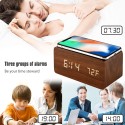 Digital Alarm Clock with Wireless Charger LED Desk Alarm Clock Temperature Display