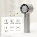 Mini Portable Handheld Fan with 1200 mAh Rechargeable Battery 3 Speed Low Noise Personal Handle Fans for Travel Camping Office Home USB Electric Fan