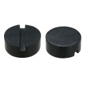 2 Pcs Black DIY Car SUV Slotted Frame Rail Hydraulic Floor Jack Disk Rubber Pad