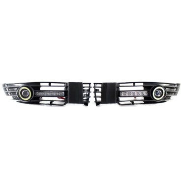 Pair of Front Bumper Grille Fog Light LED DRL Turn Signal Lamp Replacement For VW Passat B5.5