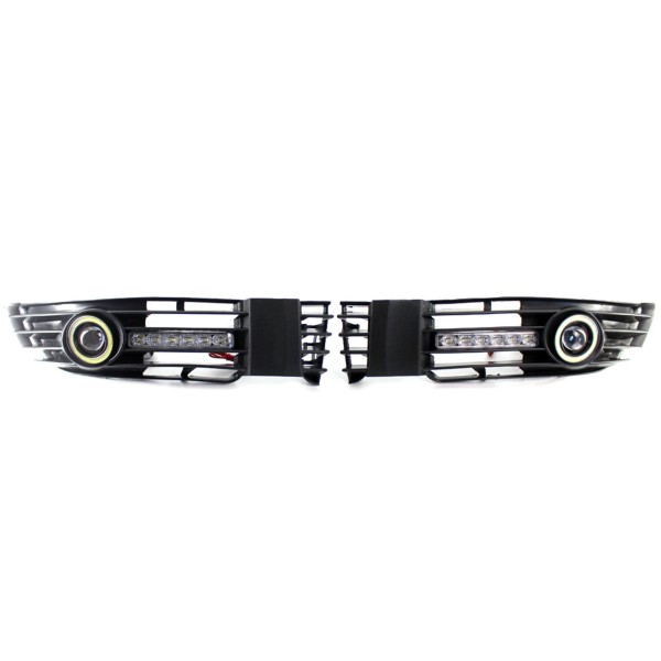 Pair of Front Bumper Grille Fog Light LED DRL Turn Signal Lamp Replacement For VW Passat B5.5