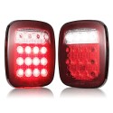 2Pcs Tail Lights 16L-EDs Brake Reverse Turn Signal Lamp for RV V-ans Truck Trailer J-eep SUV