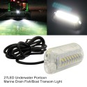 27LED Underwater Boat Lights Stainless Steel Pontoon Marine Transom Lights for Swiming Driving Fishing, Waterproof IP68 Lamp