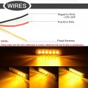 6PCS Yellow Hazard Beacon 6 Strobe LED Lights Emergency Flashing Side Marker Light Bars Warning Signal Towing Truck Flashing Lamp