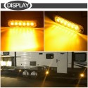 6PCS Yellow Hazard Beacon 6 Strobe LED Lights Emergency Flashing Side Marker Light Bars Warning Signal Towing Truck Flashing Lamp