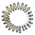 23pcs Super Bright Canbus LED Bulbs 5050 SMD LED Lights Bulb Car Interior Light Dome Light LED MAP Light Door Light Trunk License Plate Lamp Bulb