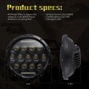 1pc 7 Inch Round Shaped LED Front Headlight Replacement For Jeep Wrangler JK LJ TJ CJ Motorcycles Headlight