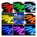 Car LED Strip Light, 4pcs 36 LED DC 12V Multicolor Music Car Interior Light LED Under Dash Lighting Kit with Sound Active Function & Wireless Remote Control