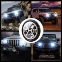 1PCS 7in Round LED Projector Headlight X-Type Hi/Lo Beam Super Bright Headlamp Replacement for Jeep Wrangler JK JKU CJ LJ TJ Hummer H1 H2