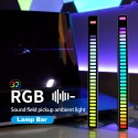 32 Bit RGB Sound Field Pickup Ambient Light Voice Activated Pickup Rhythm Light Sound Reactive LED Light Bar Colorful Fashionable BT Control Lamp Bar for Car Home Office Decoration