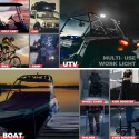 Multifunction LED Dome Light UTV ATV Car Roll Bar Interior Light Waterproof USB Rechargeable Work Lamp for 1.5-2 Inch Roll Bar Cage