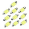 10Pcs Festoon 36mm C5W  COB LED White Interior SMD Bulb Car Light Source Dome Reading Lamp