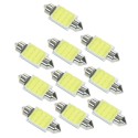 10Pcs Festoon 36mm C5W  COB LED White Interior SMD Bulb Car Light Source Dome Reading Lamp