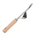 Manual Weeding Stainless Steel Fork Wood Handle Digging Removal Tool Transplanting Root Tool