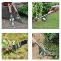 Manual Weeding Stainless Steel Fork Wood Handle Digging Removal Tool Transplanting Root Tool